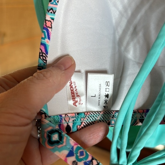 Arizona Push Up Turquoise Hipster Bikini Swim Suit Size Large - Picture 6 of 8